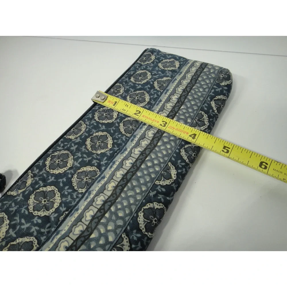 Vera Bradley Indigo Pattern Quilted 100% Cotton Zipper Cosmetic Pouch VTG 1997